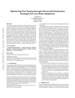 Optimizing Fine-Tuning through Advanced Initialization Strategies for Low-Rank Adaptation