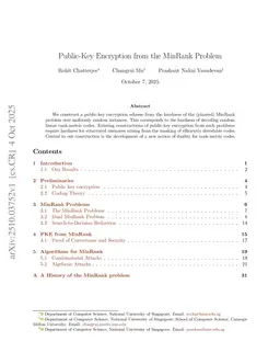 Public-Key Encryption from the MinRank Problem