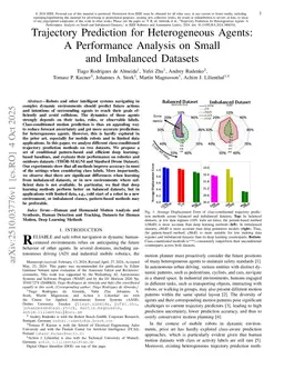 Trajectory prediction for heterogeneous agents: A performance analysis on small and imbalanced datasets