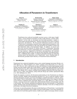 Allocation of Parameters in Transformers