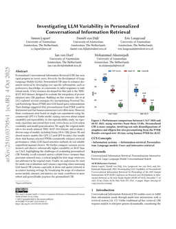 Investigating LLM Variability in Personalized Conversational Information Retrieval