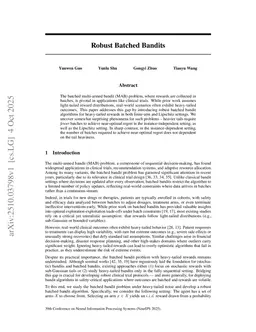 Robust Batched Bandits