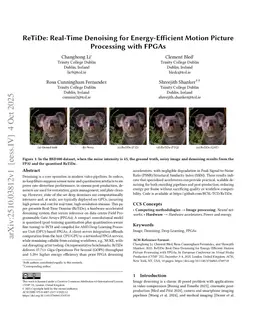 ReTiDe: Real-Time Denoising for Energy-Efficient Motion Picture Processing with FPGAs
