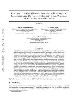 Contrastive-SDE: Guiding Stochastic Differential Equations with Contrastive Learning for Unpaired Image-to-Image Translation