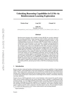 Unlocking Reasoning Capabilities in LLMs via Reinforcement Learning Exploration