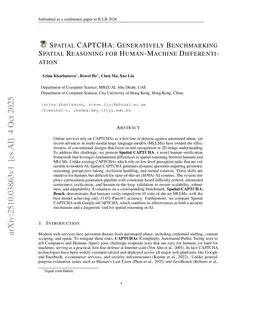 Spatial CAPTCHA: Generatively Benchmarking Spatial Reasoning for Human-Machine Differentiation
