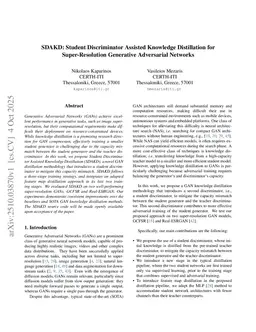SDAKD: Student Discriminator Assisted Knowledge Distillation for Super-Resolution Generative Adversarial Networks