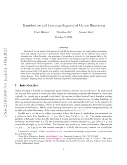 Transductive and Learning-Augmented Online Regression