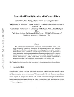 Generalized Fitted Q-Iteration with Clustered Data