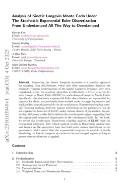 Analysis of kinetic Langevin Monte Carlo under the stochastic exponential Euler discretization from underdamped all the way to overdamped