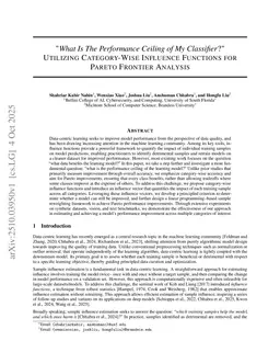 What Is The Performance Ceiling of My Classifier? Utilizing Category-Wise Influence Functions for Pareto Frontier Analysis