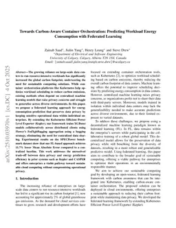 Towards Carbon-Aware Container Orchestration: Predicting Workload Energy Consumption with Federated Learning