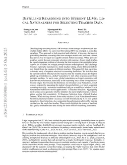 Distilling Reasoning into Student LLMs: Local Naturalness for Selecting Teacher Data