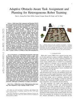 Adaptive Obstacle-Aware Task Assignment and Planning for Heterogeneous Robot Teaming