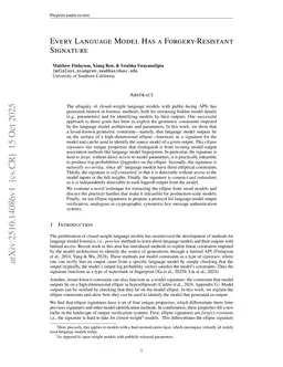 Every Language Model Has a Forgery-Resistant Signature