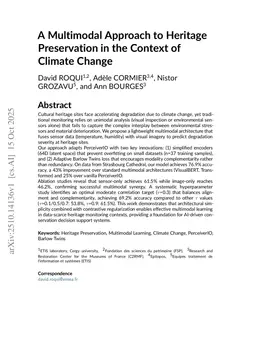 A Multimodal Approach to Heritage Preservation in the Context of Climate Change