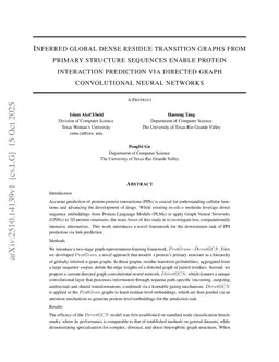 Inferred global dense residue transition graphs from primary structure sequences enable protein interaction prediction via directed graph convolutional neural networks