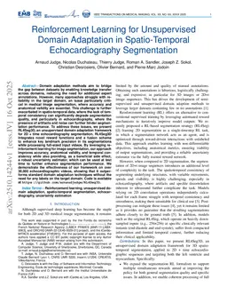 Reinforcement Learning for Unsupervised Domain Adaptation in Spatio-Temporal Echocardiography Segmentation