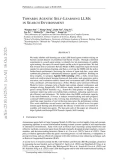 Towards Agentic Self-Learning LLMs in Search Environment