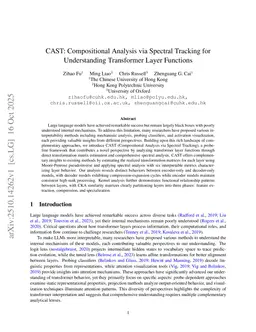 CAST: Compositional Analysis via Spectral Tracking for Understanding Transformer Layer Functions