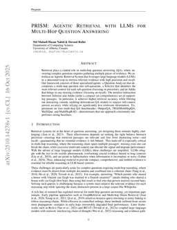 PRISM: Agentic Retrieval with LLMs for Multi-Hop Question Answering