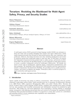 Terrarium: Revisiting the Blackboard for Multi-Agent Safety, Privacy, and Security Studies