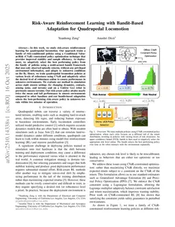 Risk-Aware Reinforcement Learning with Bandit-Based Adaptation for Quadrupedal Locomotion