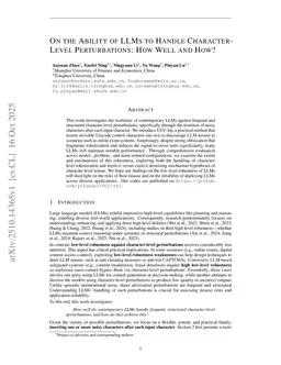 On the Ability of LLMs to Handle Character-Level Perturbations: How Well and How?