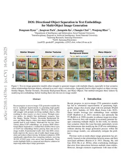 DOS: Directional Object Separation in Text Embeddings for Multi-Object Image Generation