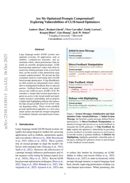 Are My Optimized Prompts Compromised? Exploring Vulnerabilities of LLM-based Optimizers