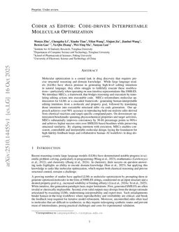 Coder as Editor: Code-driven Interpretable Molecular Optimization