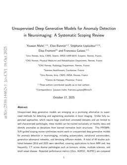 Unsupervised Deep Generative Models for Anomaly Detection in Neuroimaging: A Systematic Scoping Review