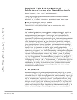 Learning to Undo: Rollback-Augmented Reinforcement Learning with Reversibility Signals