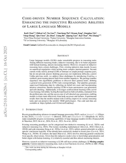 Code-driven Number Sequence Calculation: Enhancing the inductive Reasoning Abilities of Large Language Models