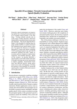SpeechLLM-as-Judges: Towards General and Interpretable Speech Quality Evaluation