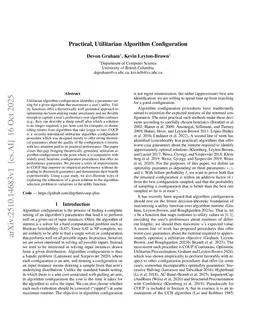 Practical, Utilitarian Algorithm Configuration