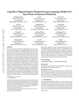 Cognitive-Aligned Spatio-Temporal Large Language Models For Next Point-of-Interest Prediction