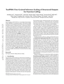 ToolPRM: Fine-Grained Inference Scaling of Structured Outputs for Function Calling