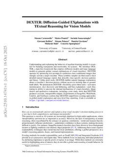 DEXTER: Diffusion-Guided EXplanations with TExtual Reasoning for Vision Models