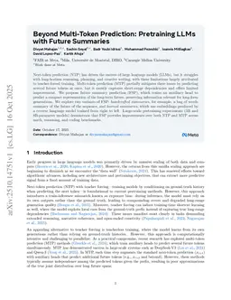 Beyond Multi-Token Prediction: Pretraining LLMs with Future Summaries