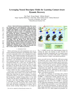 Leveraging Neural Descriptor Fields for Learning Contact-Aware Dynamic Recovery