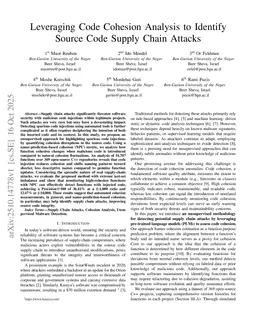 Leveraging Code Cohesion Analysis to Identify Source Code Supply Chain Attacks