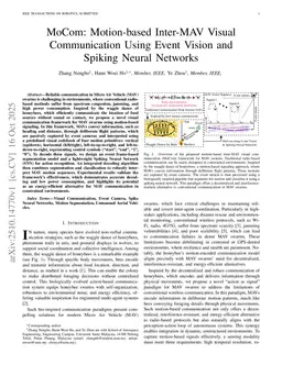 MoCom: Motion-based Inter-MAV Visual Communication Using Event Vision and Spiking Neural Networks