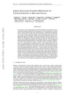 Cross-Scenario Unified Modeling of User Interests at Billion Scale