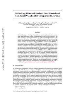 Rethinking Hebbian Principle: Low-Dimensional Structural Projection for Unsupervised Learning