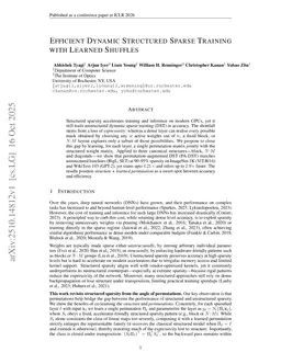 Efficient Dynamic Structured Sparse Training with Learned Shuffles
