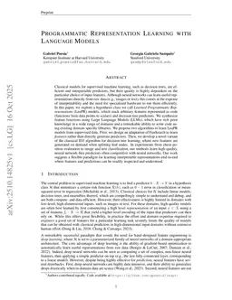 Programmatic Representation Learning with Language Models