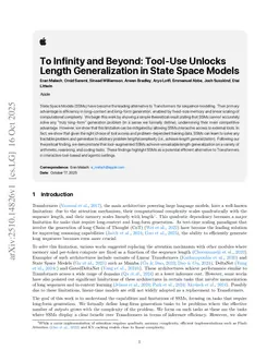 To Infinity and Beyond: Tool-Use Unlocks Length Generalization in State Space Models