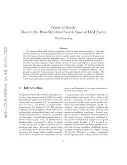 Where to Search: Measure the Prior-Structured Search Space of LLM Agents