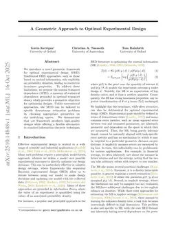 A Geometric Approach to Optimal Experimental Design